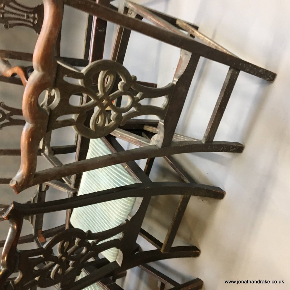 set of C18th mahogany dining chairs View XXII
