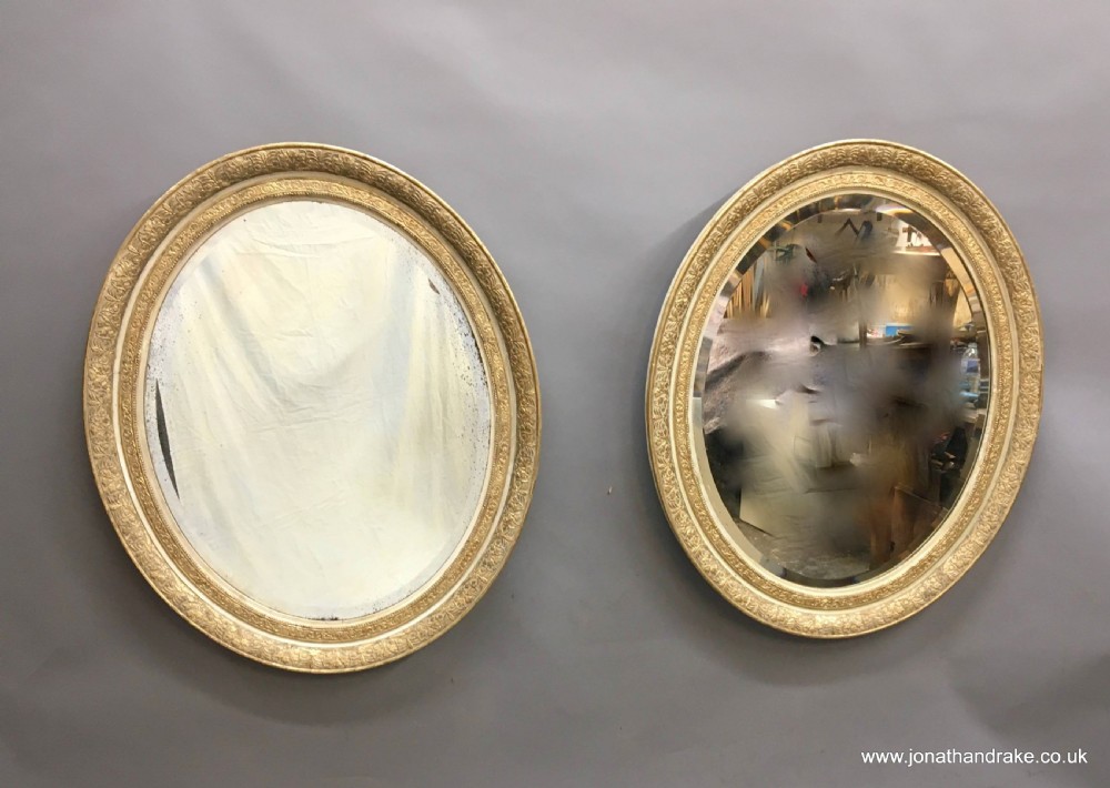 Pair C19th French gilt mirrors