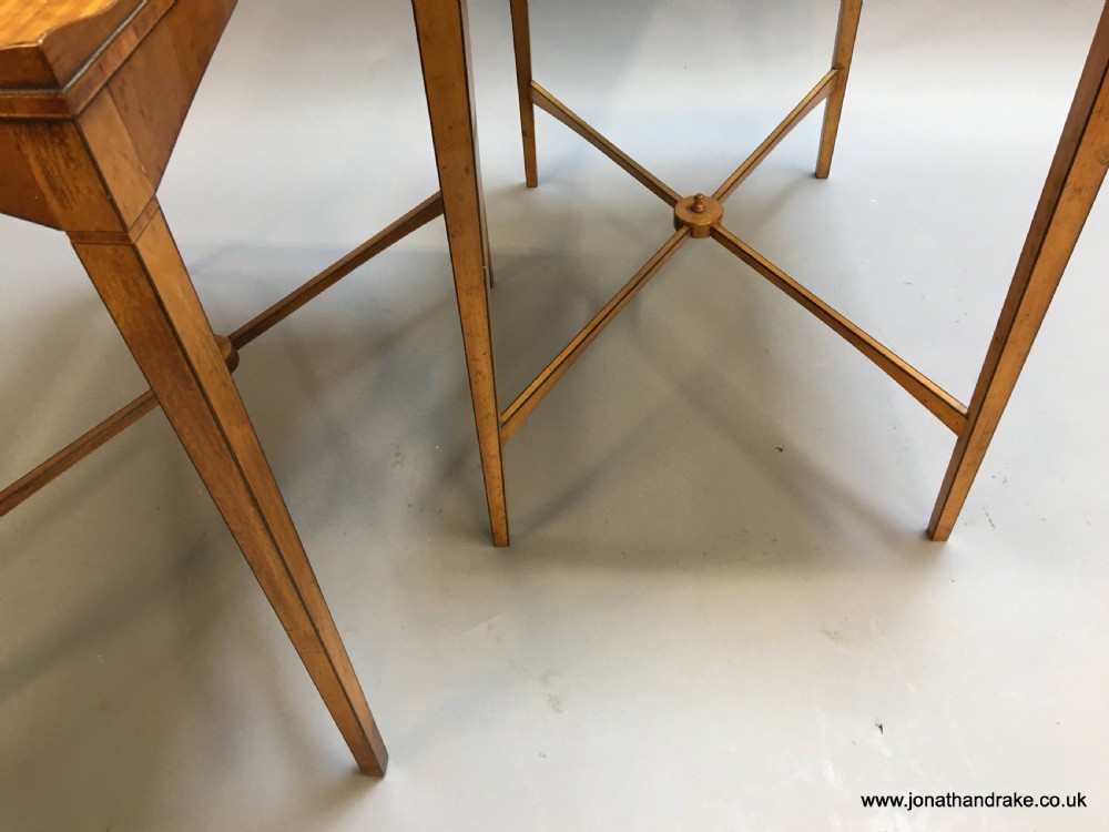 pair Edwardian satinwood occasional tables View VIII