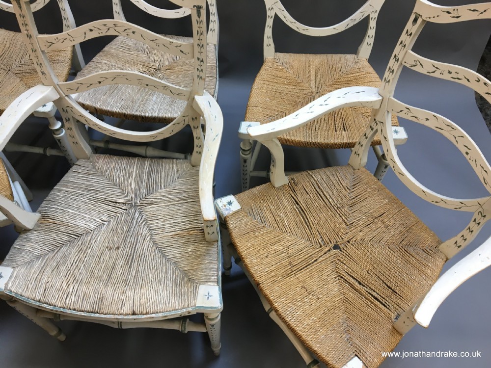 set of 6 Sheraton style painted chairs View IV
