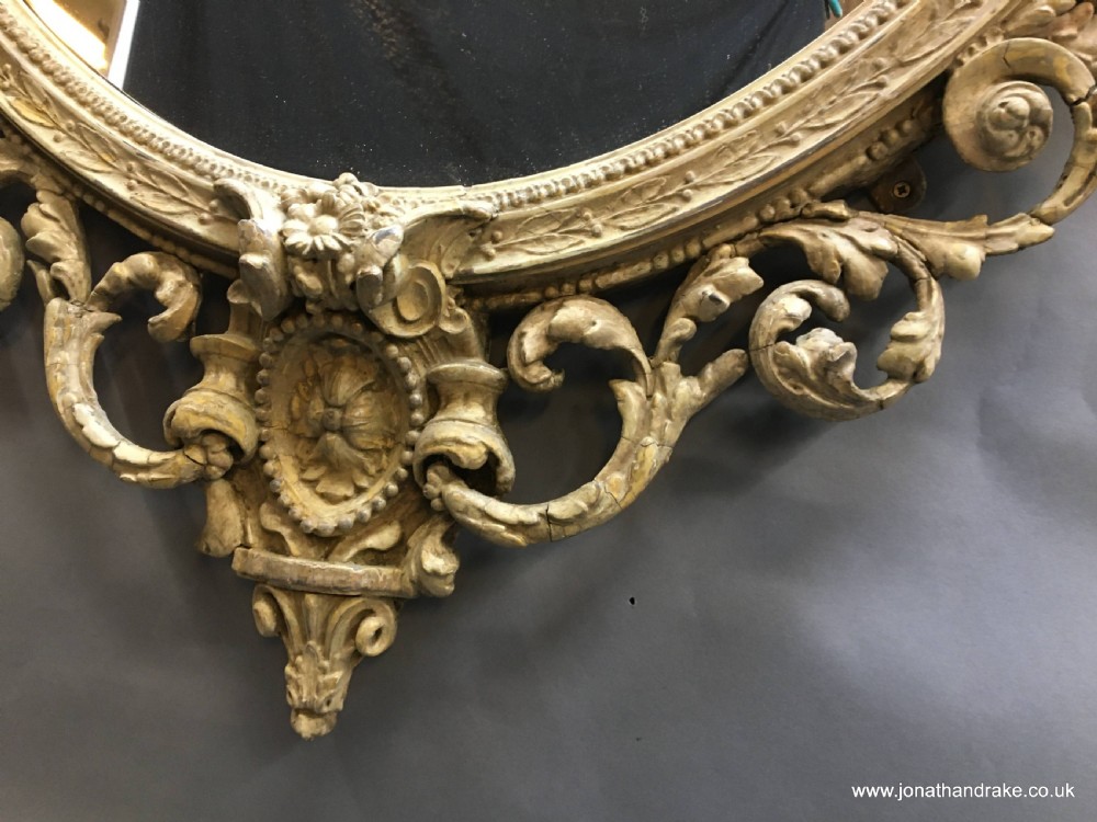 C19th ornate oval overmantle mirror View VI