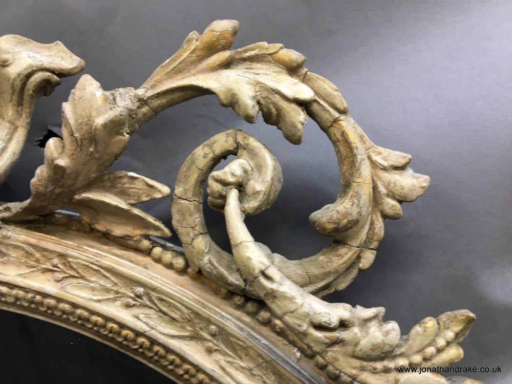 C19th ornate oval overmantle mirror View VIII
