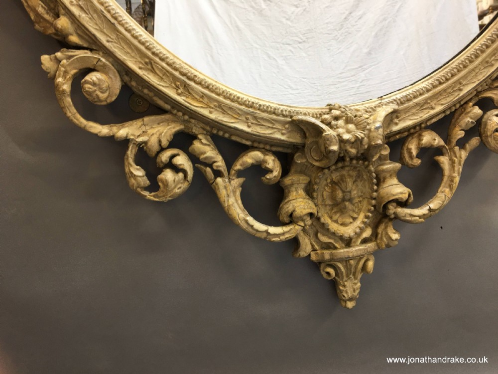 C19th ornate oval overmantle mirror View XI