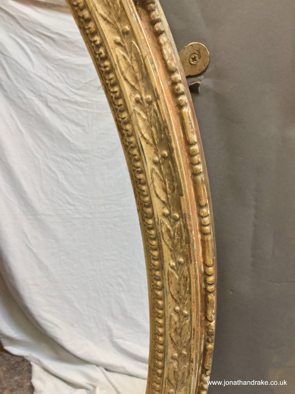 C19th ornate oval overmantle mirror View XIII