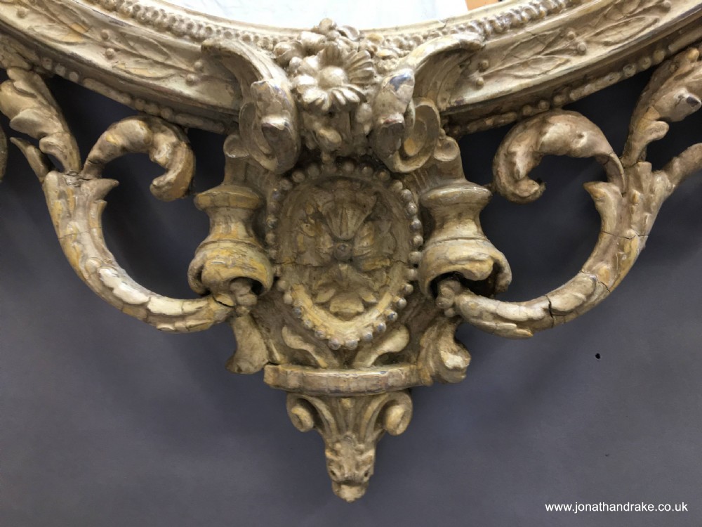 C19th ornate oval overmantle mirror View XV