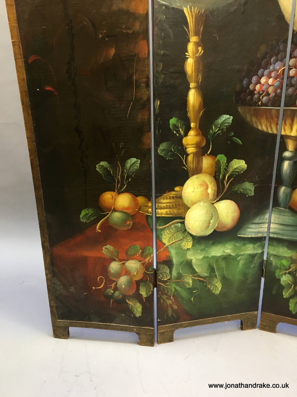 painted leather 4 fold screen View V