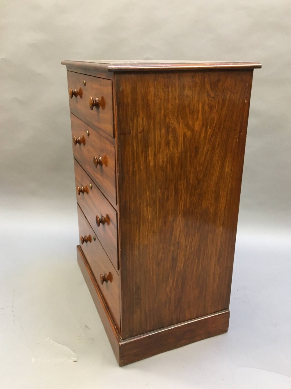 Victorian mahogany narrow chest, labelled View VII