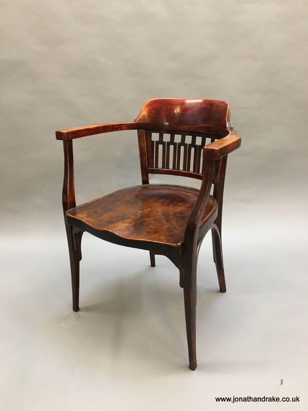 Secession desk chair by Otto Wagner, stamped