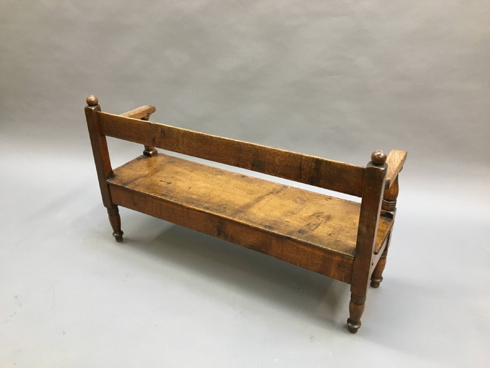 C19th childrens oak hall bench View VII