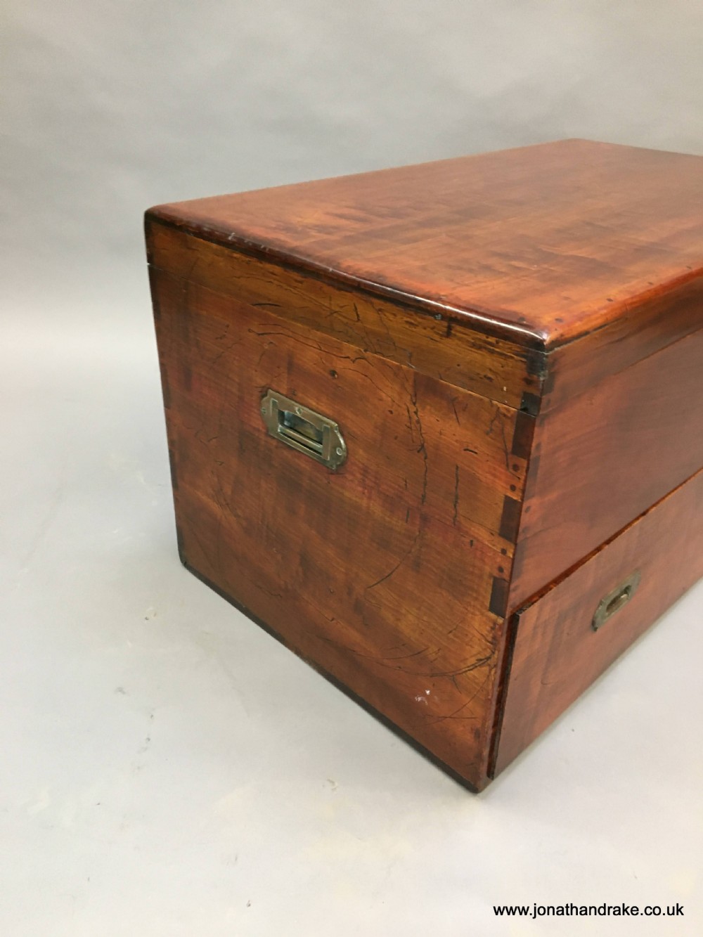 C19th mahogany campaign trunk View IV