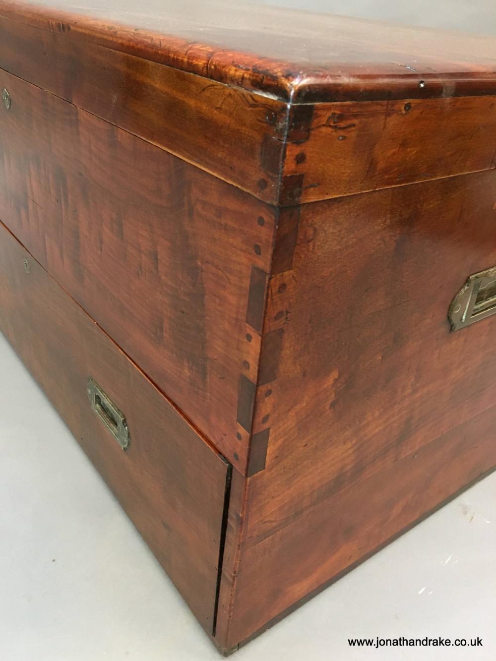 C19th mahogany campaign trunk View IX