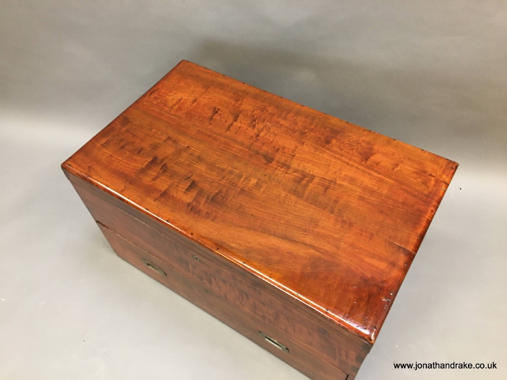 C19th mahogany campaign trunk View X