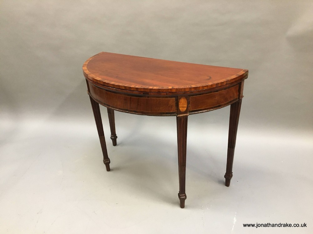George III demi-lune card table