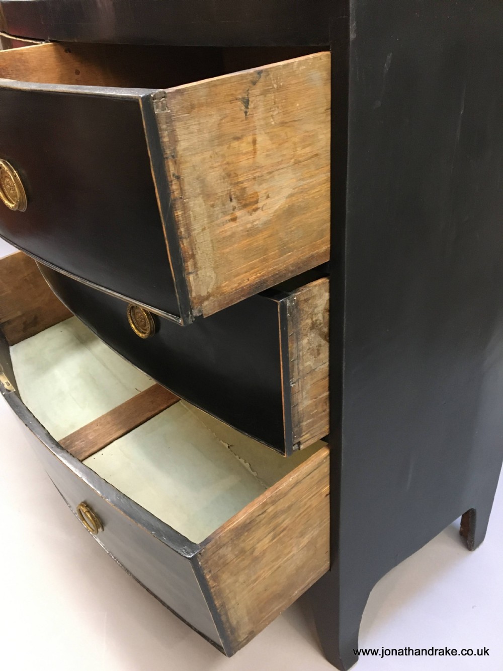 Georgian ebonised chest of drawers View IV