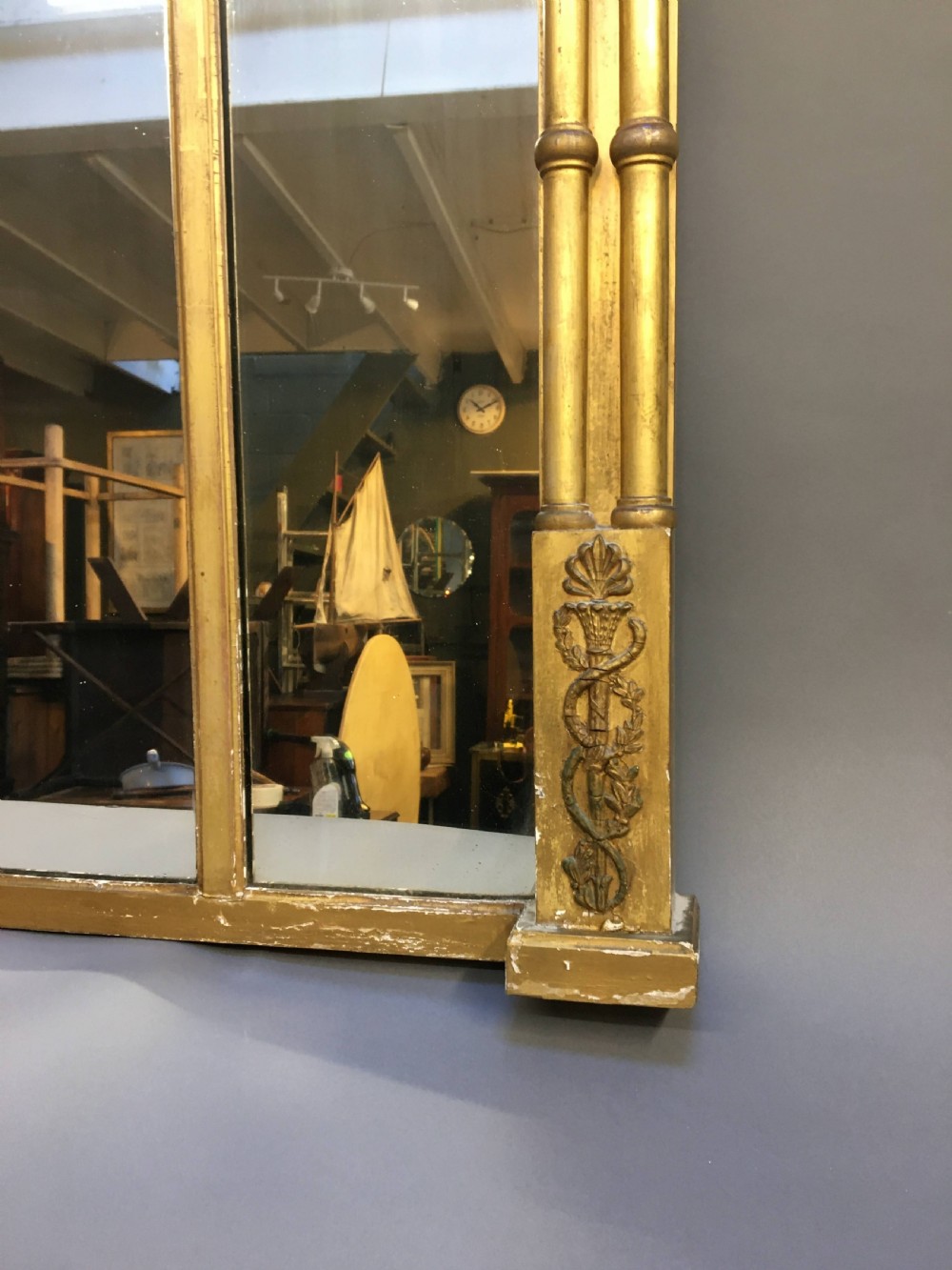 C19th gilt overmantel mirror View II