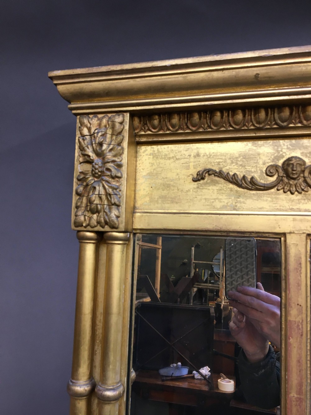 C19th gilt overmantel mirror View V