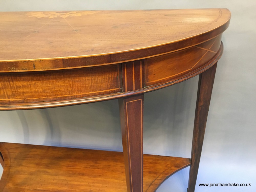 Sheraton Revival mahogany console table View VII