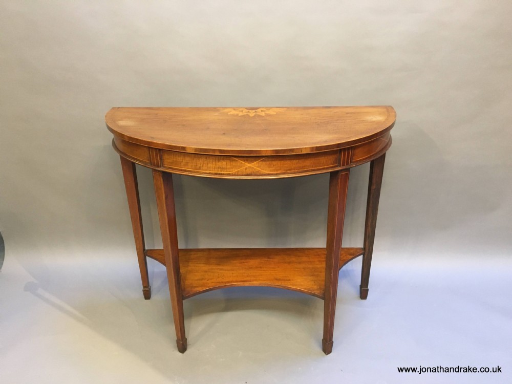 Sheraton Revival mahogany console table View VIII
