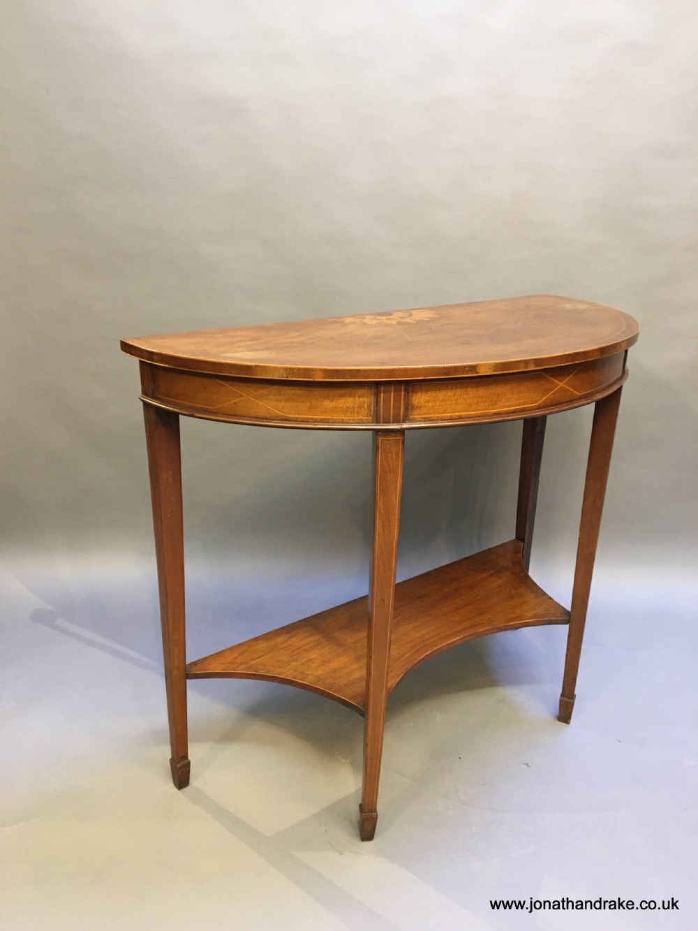Sheraton Revival mahogany console table View IX