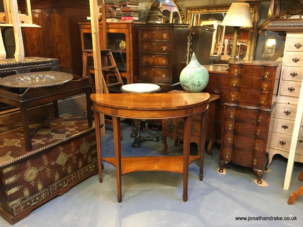 Sheraton Revival mahogany console table View XI