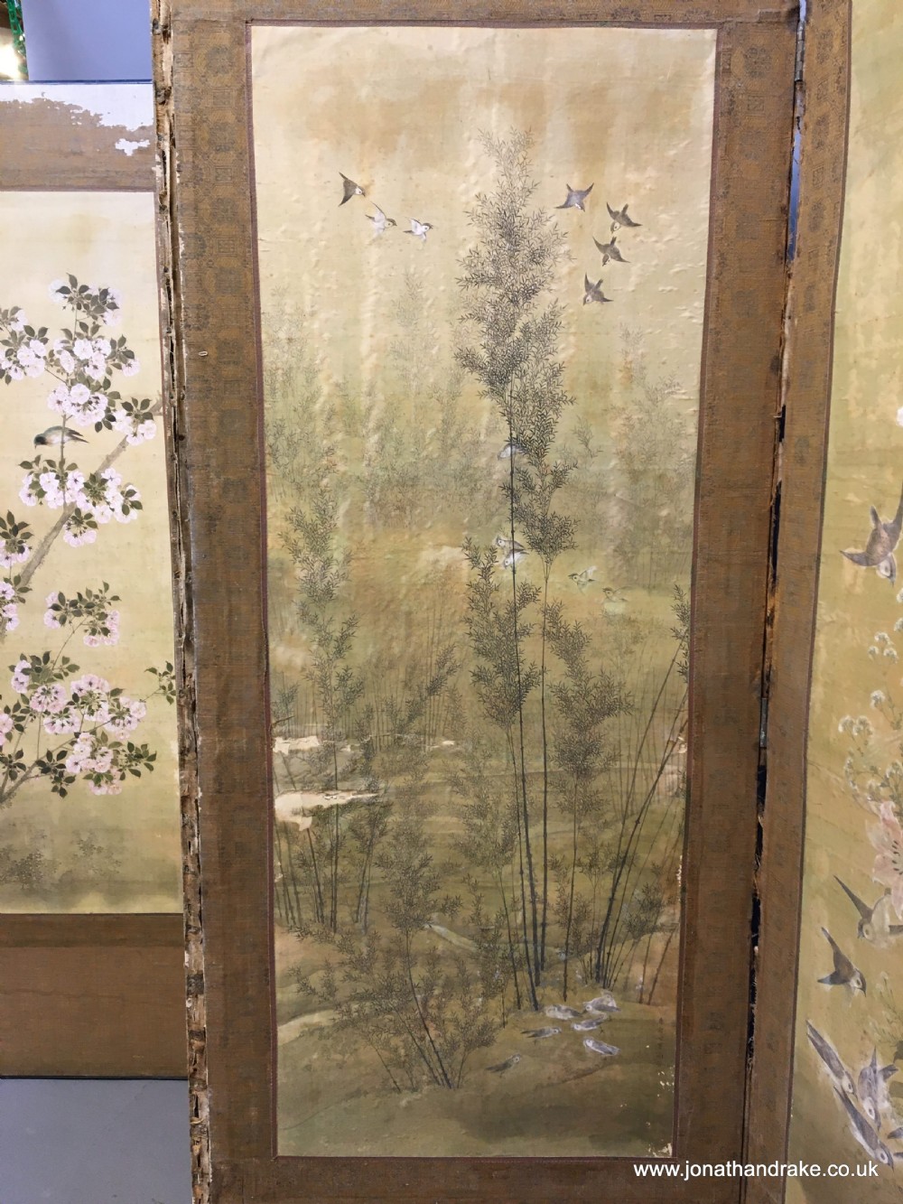 japanese painted 4 fold screen View V