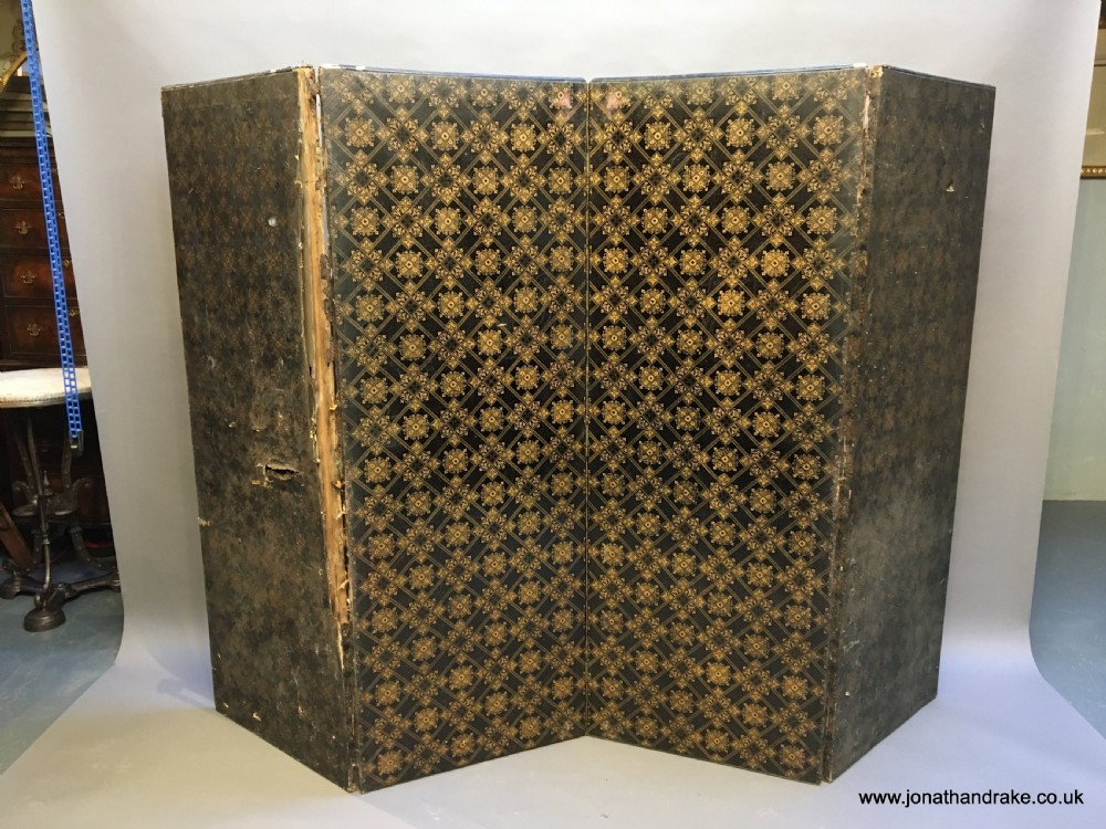 japanese painted 4 fold screen View VII