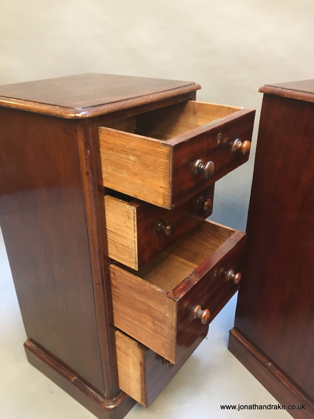 Pair Victorian Bedside Chest tables View XI
