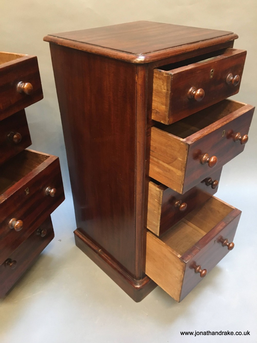 Pair Victorian Bedside Chest tables View XII