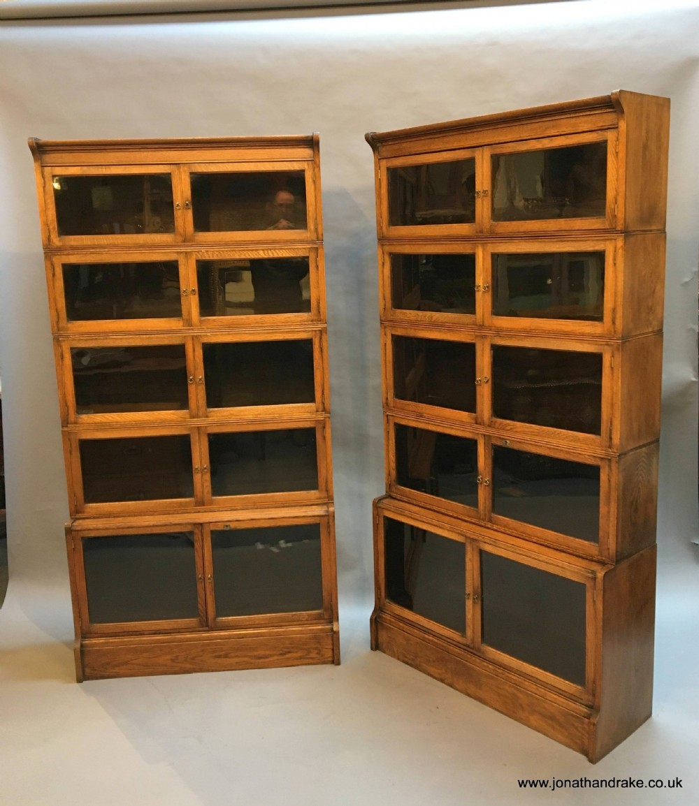 Pair Globe Wernicke type bookcases, by Oxford