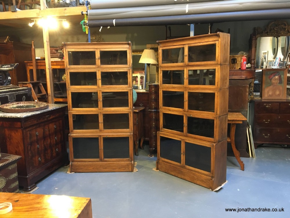 Pair Globe Wernicke type bookcases, by Oxford View X