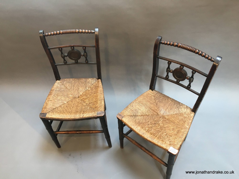Pair Regency side chairs View II