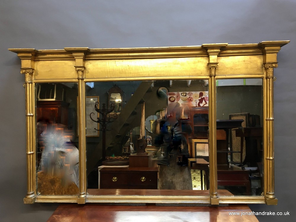 C19th gilt overmantel mirror