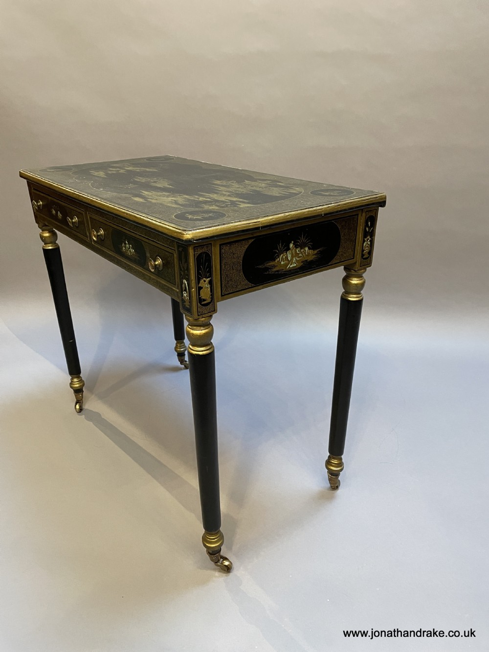 Edwardian chinoiserie writing table View VI