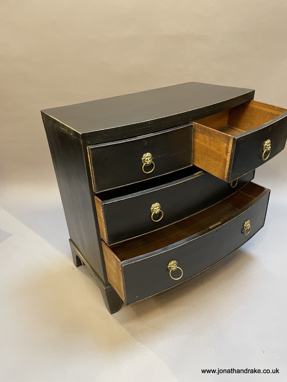 Regency ebonised chest of drawers View V
