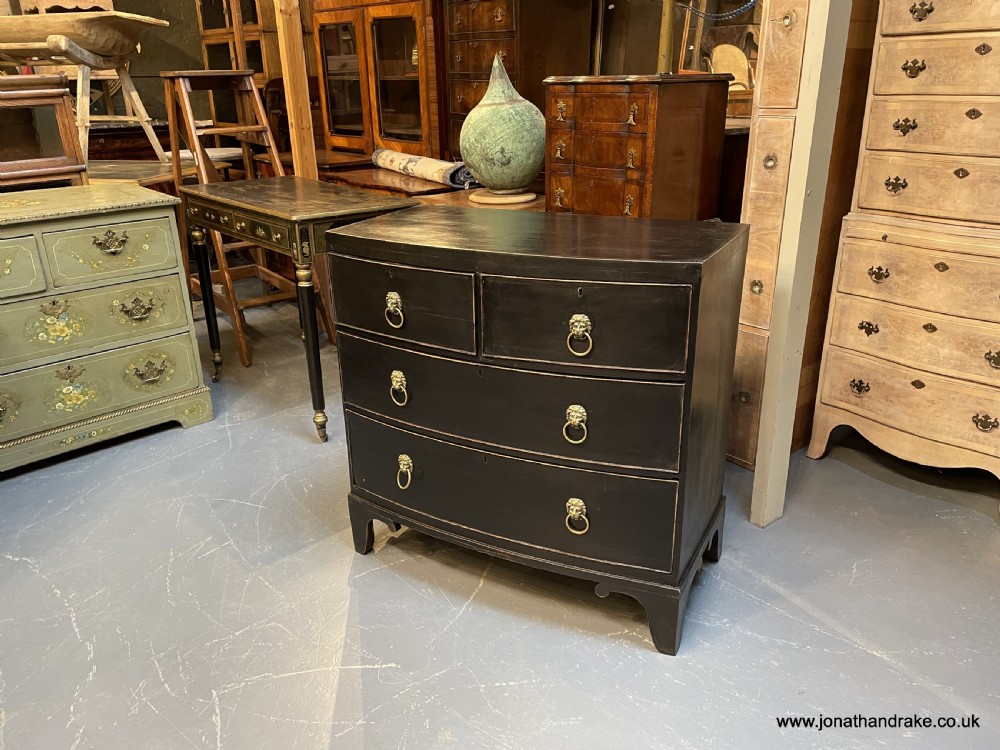 Regency ebonised chest of drawers View X