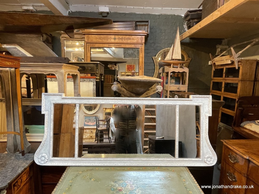 C19th painted overmantel mirror View VI