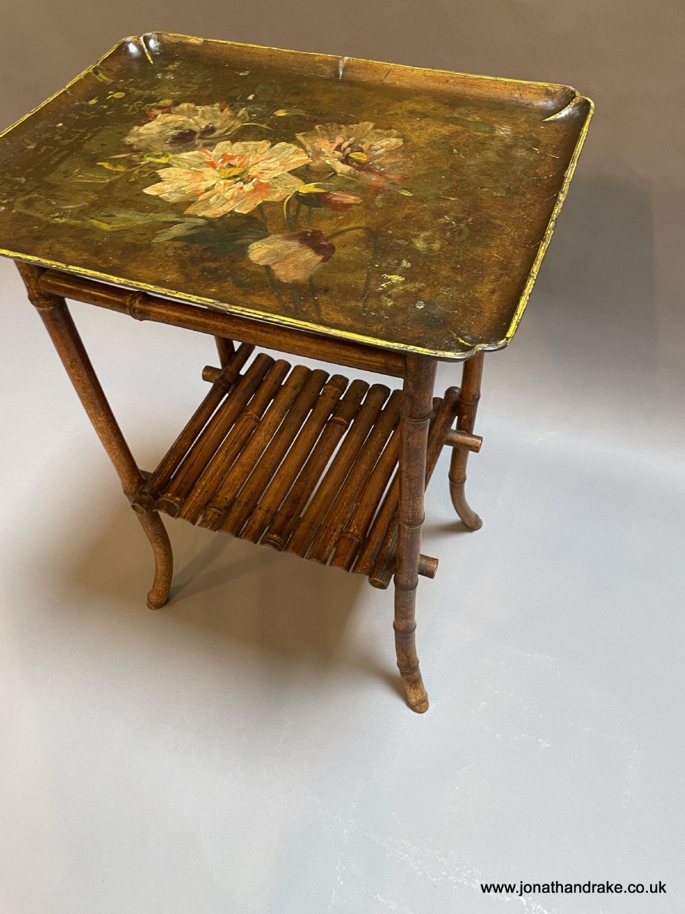 Victorian painted & bamboo occasional table View IV