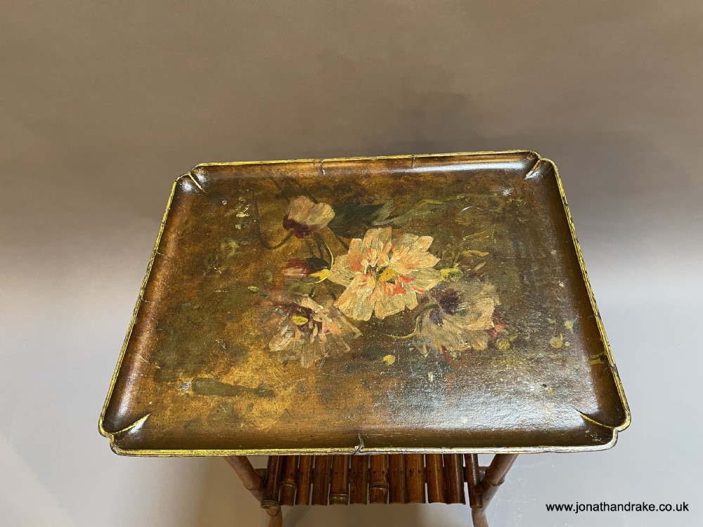 Victorian painted & bamboo occasional table View VIII