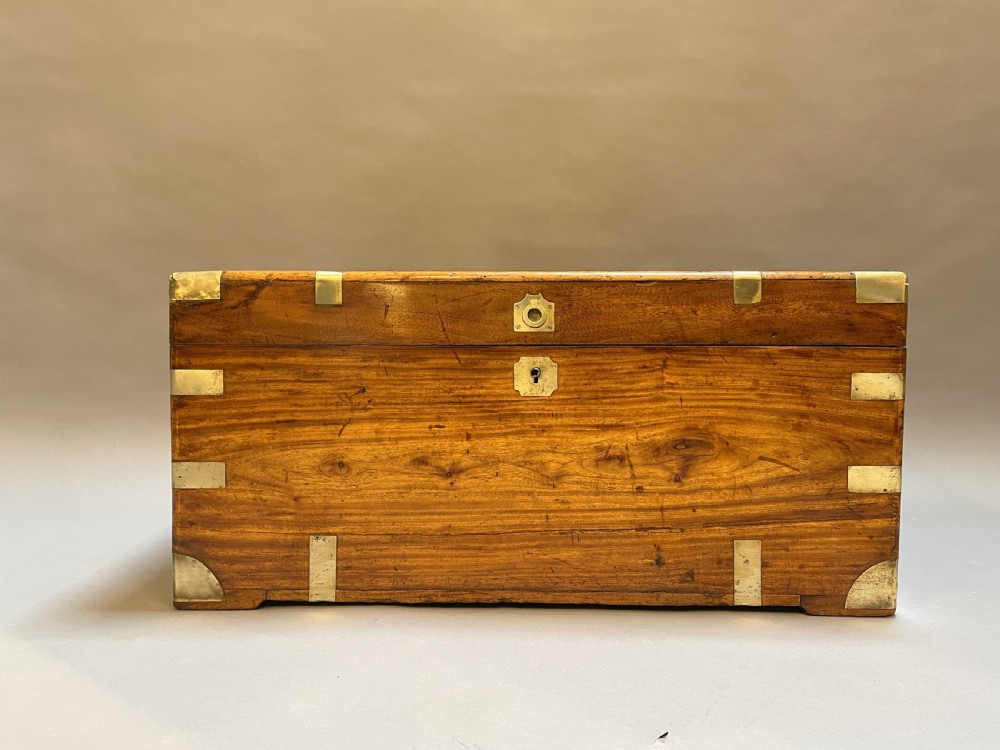 C19th Camphor Campaign Chest Trunk View V