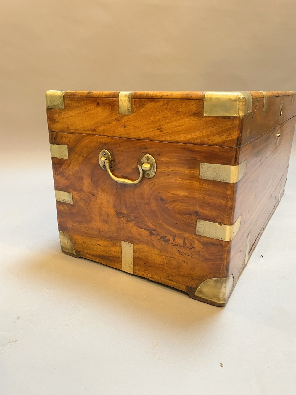 C19th Camphor Campaign Chest Trunk View VI