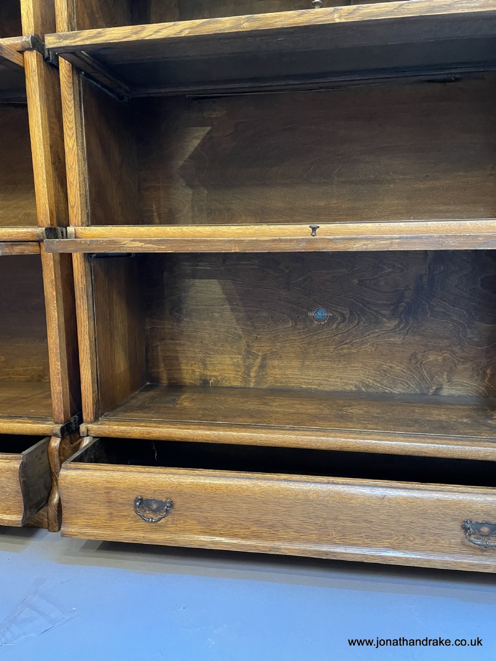 Pair Globe Wernicke oak bookcases View VII