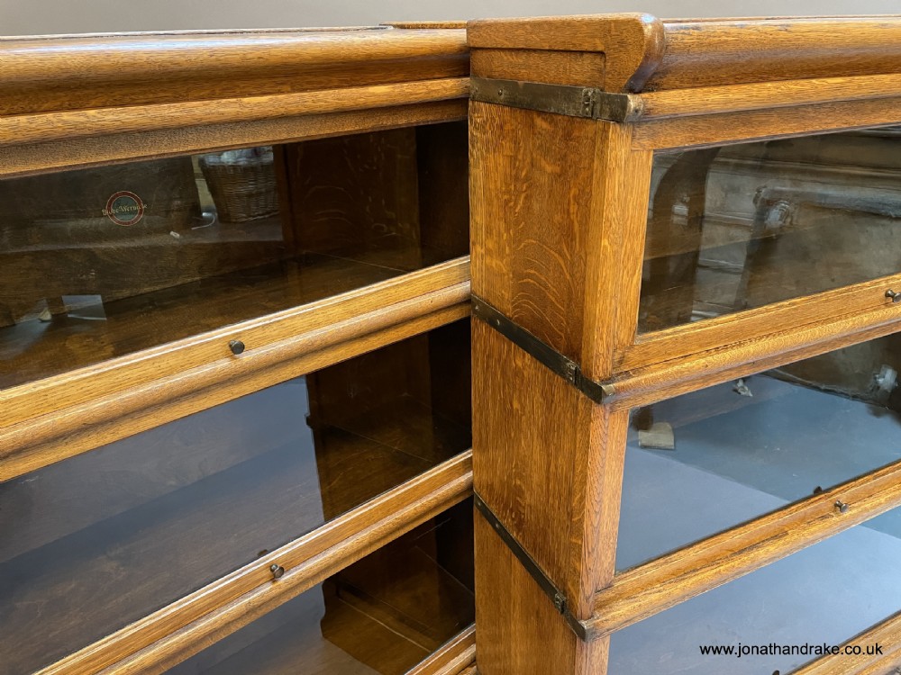 Pair Globe Wernicke oak bookcases View XIV