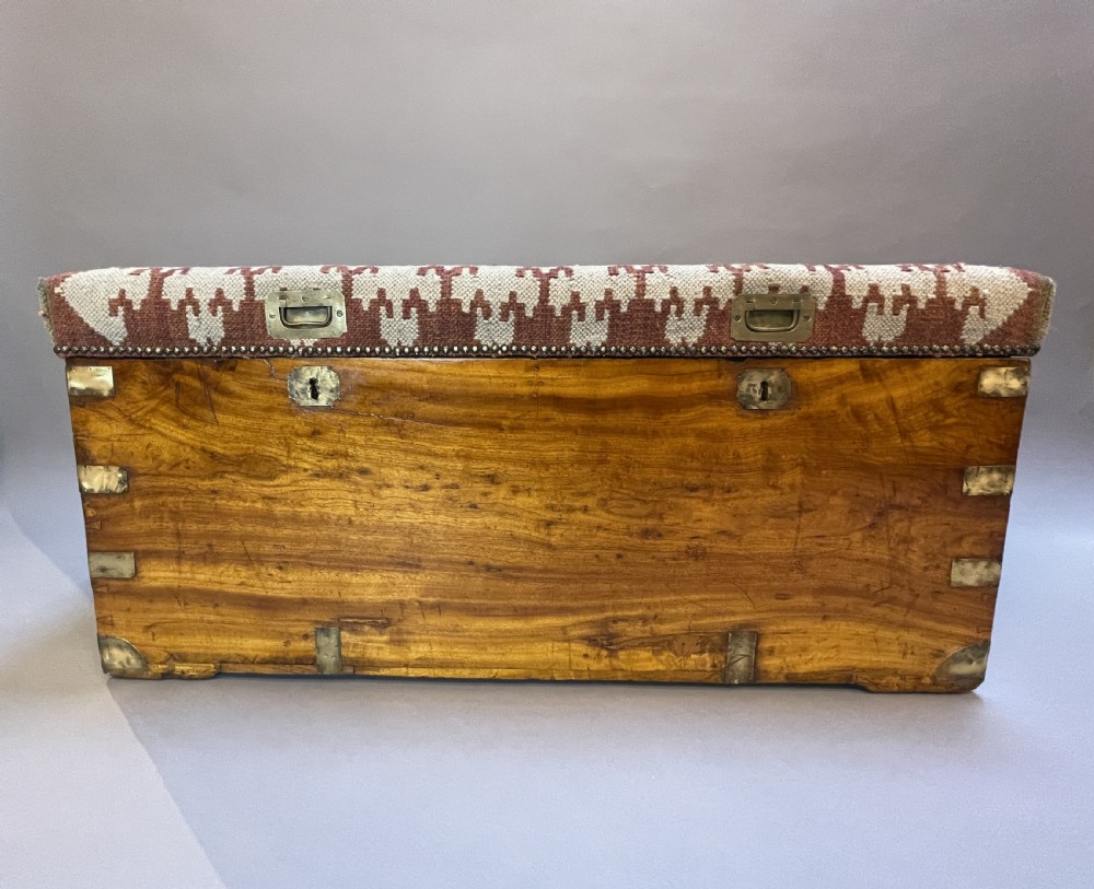 C19th camphor campaign chest seat View V