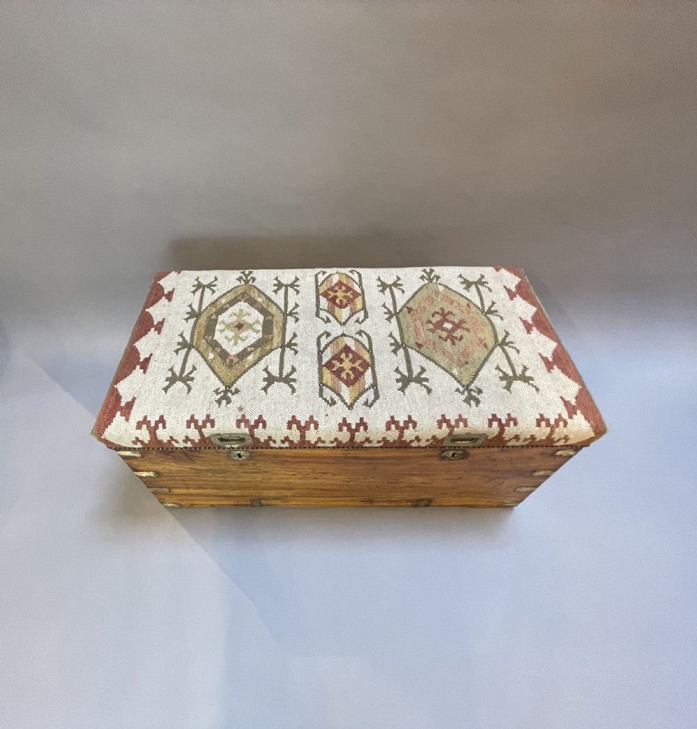 C19th camphor campaign chest seat View VI