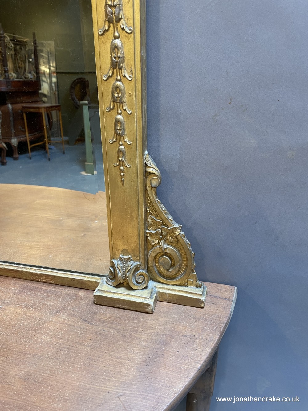 C19th gilt overmantle mirror View II