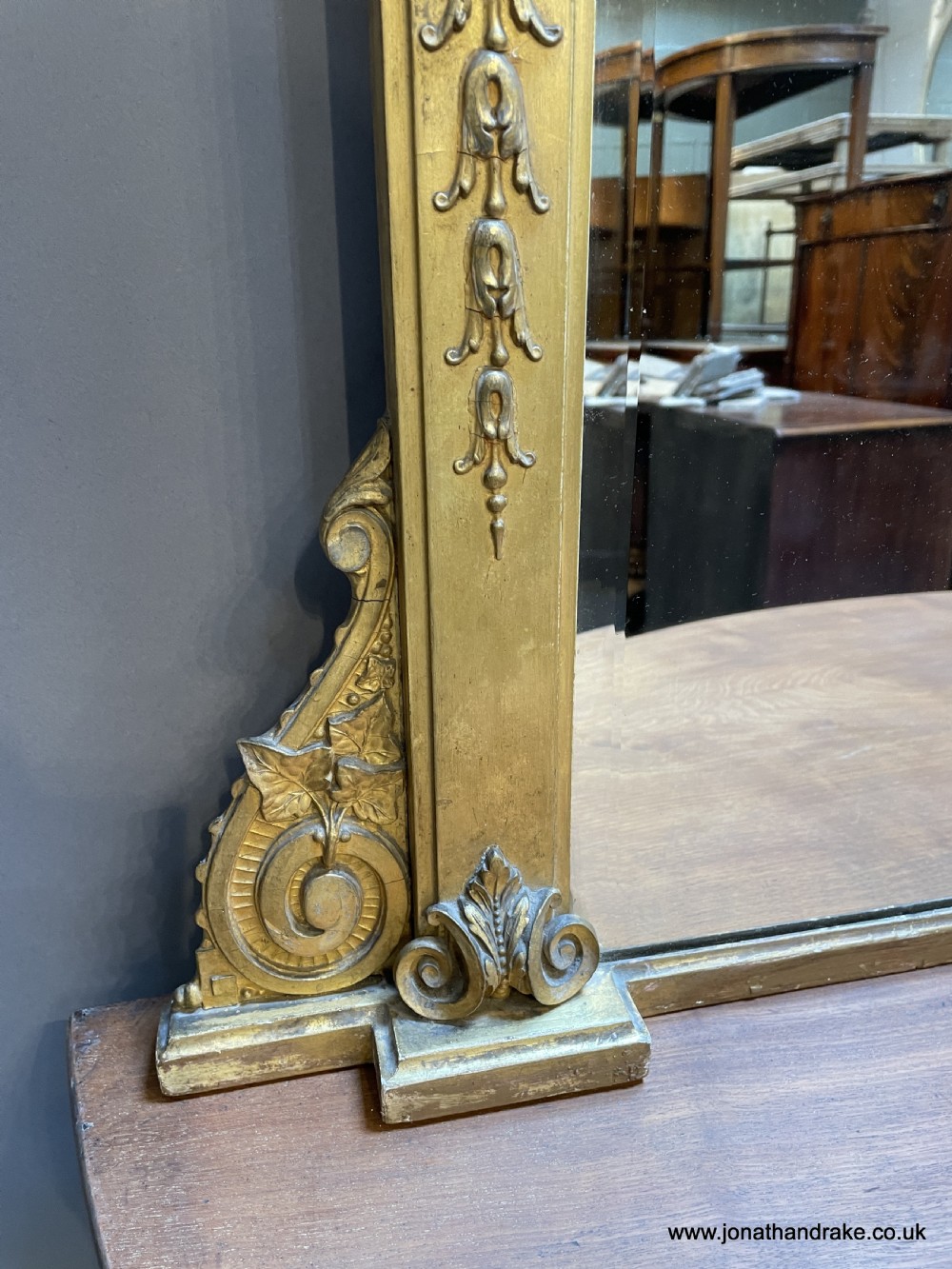 C19th gilt overmantle mirror View IV