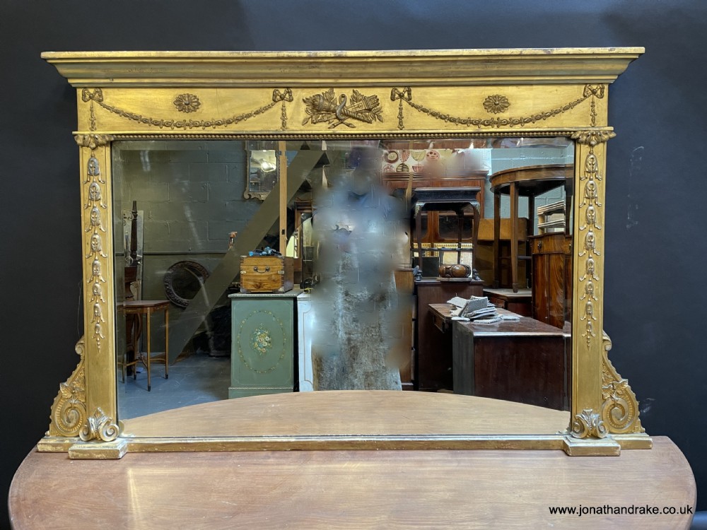 C19th gilt overmantle mirror View VII