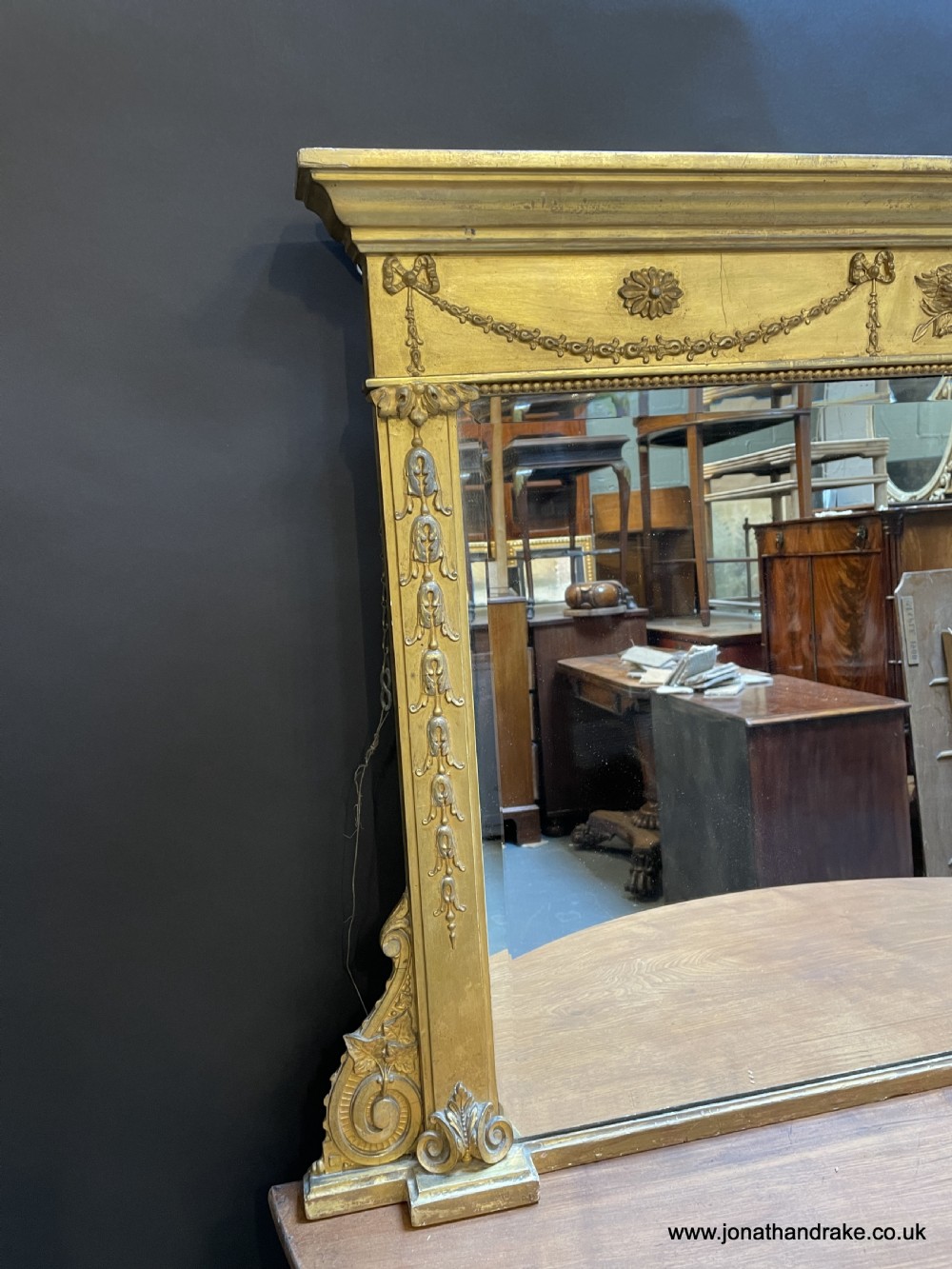 C19th gilt overmantle mirror View IX