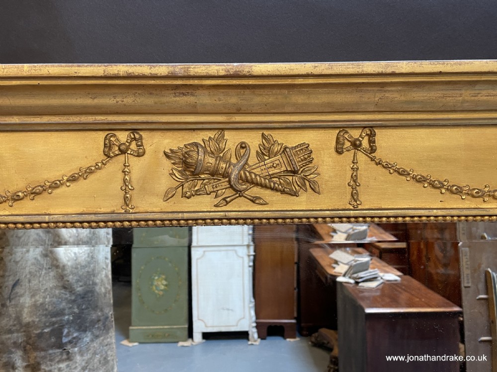 C19th gilt overmantle mirror View X