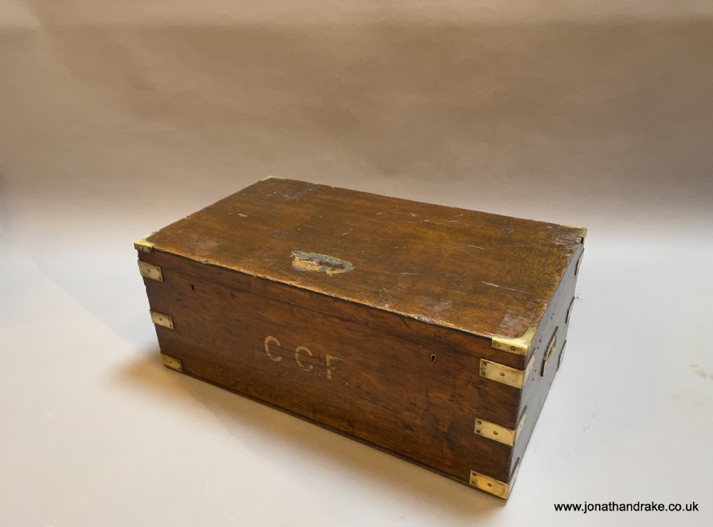 brass bound travel trunk